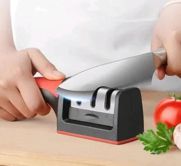 Amolador Afiador De Facas Em Aço Inox Profissional Com 3 Afiadores Profissional