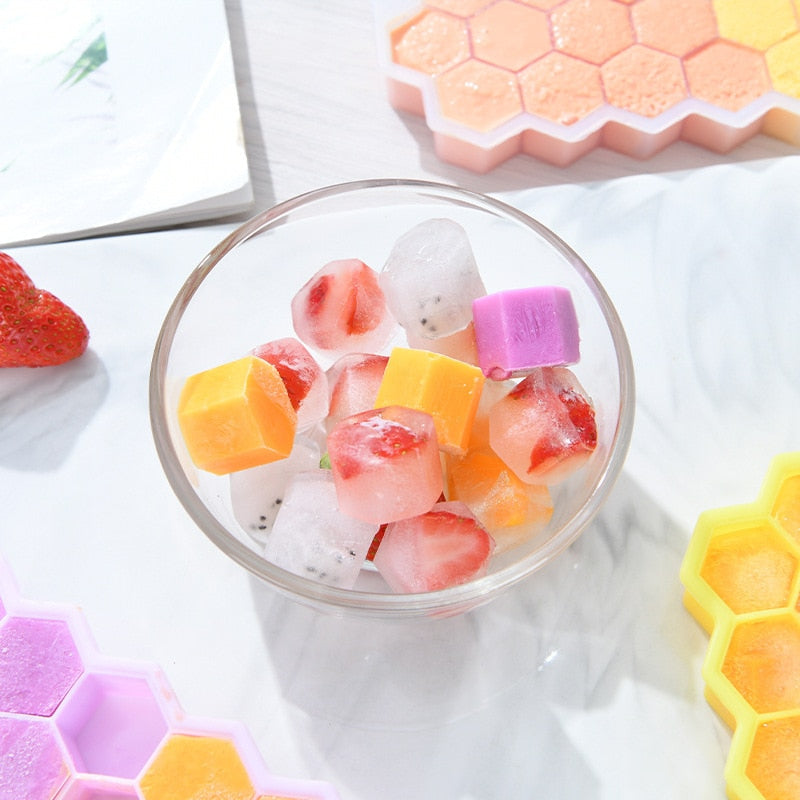 Forma de Gelo com Tampa - Favo de Mel - Silicone