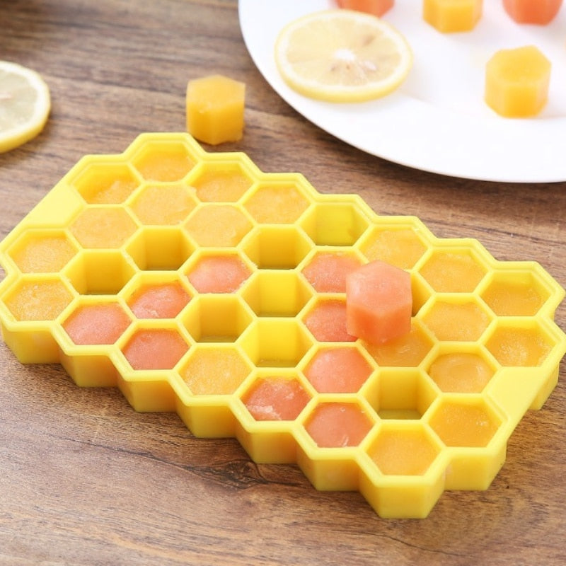 Forma de Gelo com Tampa - Favo de Mel - Silicone
