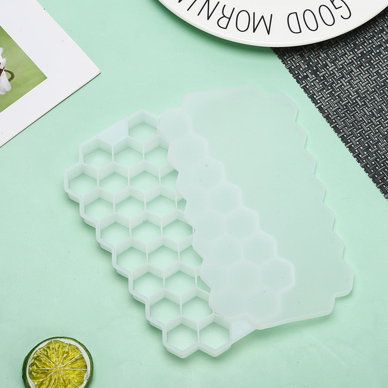 Forma de Gelo com Tampa - Favo de Mel - Silicone