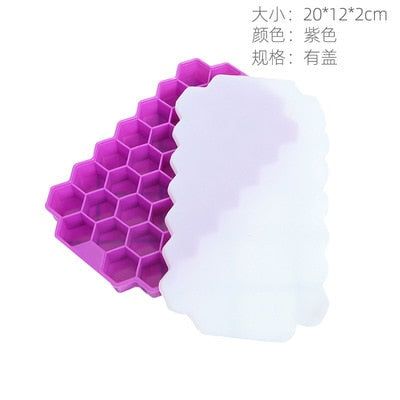 Forma de Gelo com Tampa - Favo de Mel - Silicone