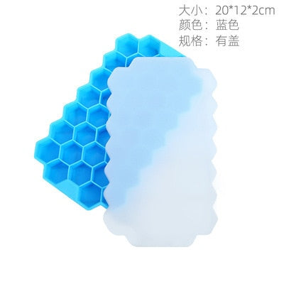 Forma de Gelo com Tampa - Favo de Mel - Silicone