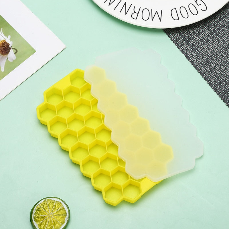 Forma de Gelo com Tampa - Favo de Mel - Silicone