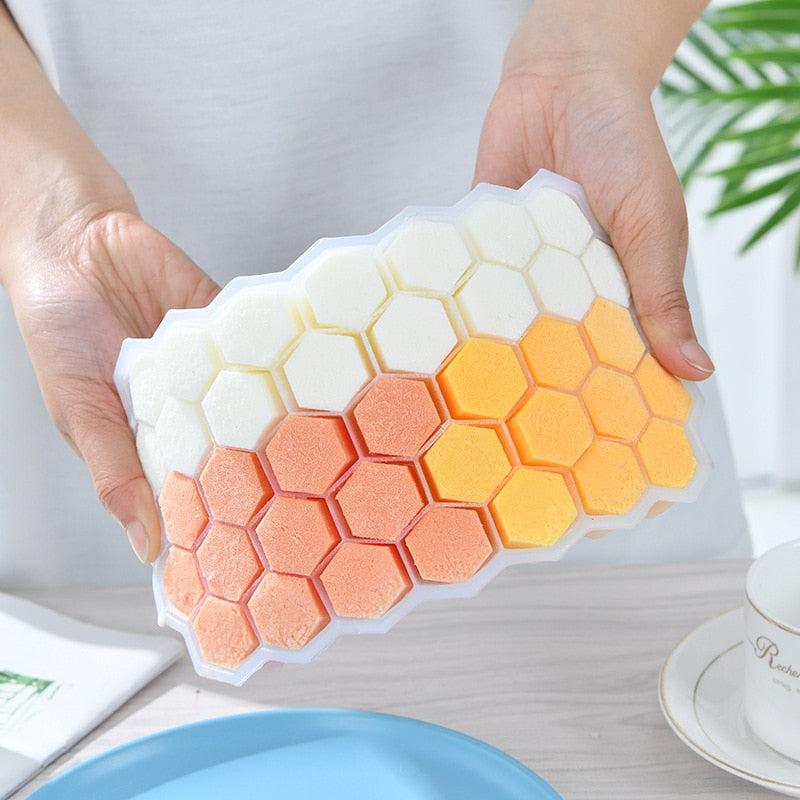 Forma de Gelo com Tampa - Favo de Mel - Silicone
