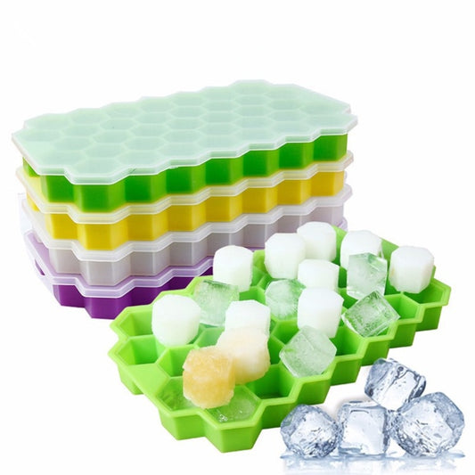 Forma de Gelo com Tampa - Favo de Mel - Silicone